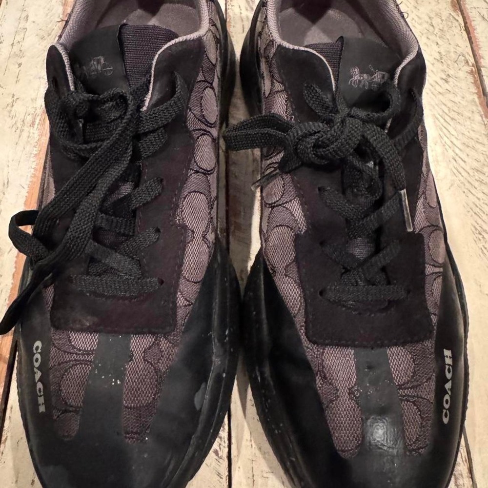 Coach CitySole Runner Mens Charcoal Black Signature Jacquard Sneakers C8812 9.5D
